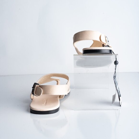 Massimo Dutti Womens Leather Thong Flats Ivory Cream US 9 EU 40 New 1708/450 - Picture 7 of 8